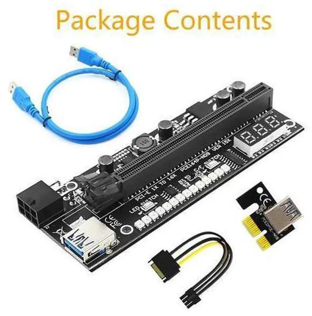 Alt view image 6 of 6 - PCIE Riser for Video Card Graphic Card GPU 6P Power Supply Cabo Riser PCI Express X16 Adapter for Bitcoin Miner Antminer Mining