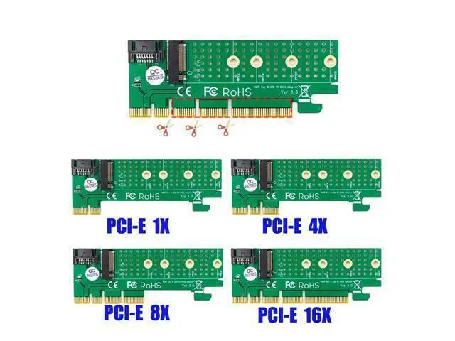 Alt view image 4 of 6 - PCIE SSD Adapter M.2 NGFF SSD to PCI Express 3.0 Raiser B Key Interface Card Suppor 2230 2242 2260 2280 Size m.2 FULL SPEED good