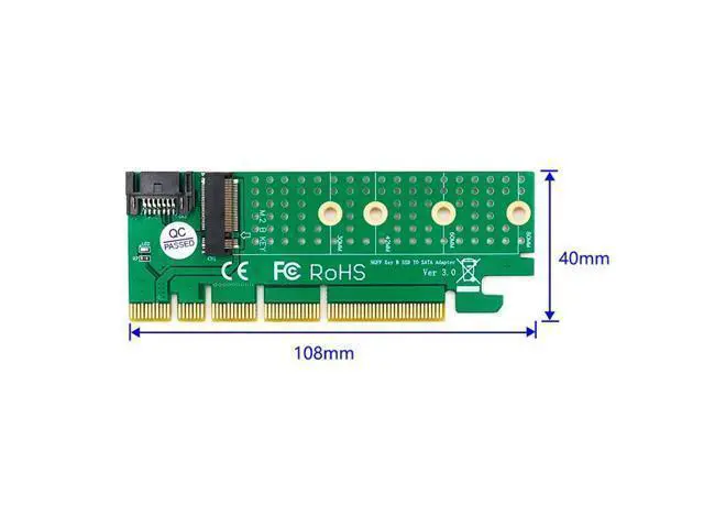 Alt view image 3 of 6 - PCIE SSD Adapter M.2 NGFF SSD to PCI Express 3.0 Raiser B Key Interface Card Suppor 2230 2242 2260 2280 Size m.2 FULL SPEED good