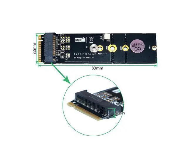 Alt view image 5 of 6 - M.2 Wifi Adapter Wireless Wifi Bluetooth Adapter PC Wifi Adapter M.2 NGFF Key A to M.2 Key M Converter Card for Intel 8265 9060