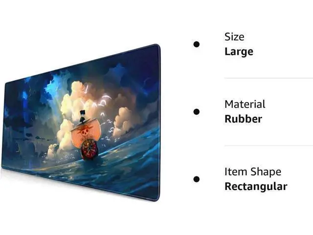 Alt view image 7 of 7 - Anime One Piece Extended Gaming Mouse Pad with Stitched Edges Large Mouse pad with Non-Slip Rubber Base for Work & Gaming Office & Home 31.5x15.7inch