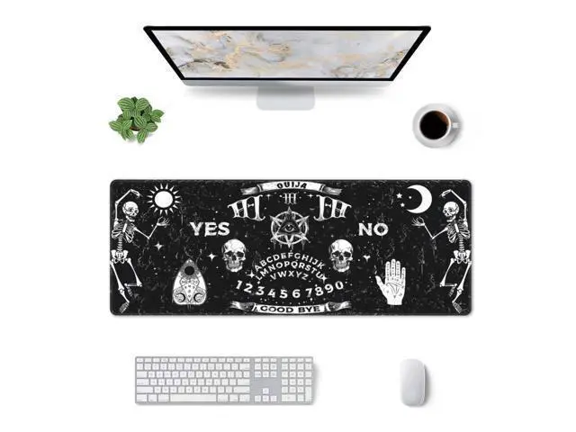 Alt view image 2 of 5 - Gothic Skull Mouse Pad Extended Large Gaming Mouse Pad XL Stitched Edges for Gamer Home Office 31.5 X 11.8 Inch