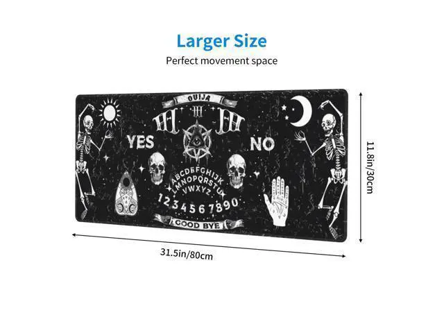 Alt view image 3 of 5 - Gothic Skull Mouse Pad Extended Large Gaming Mouse Pad XL Stitched Edges for Gamer Home Office 31.5 X 11.8 Inch