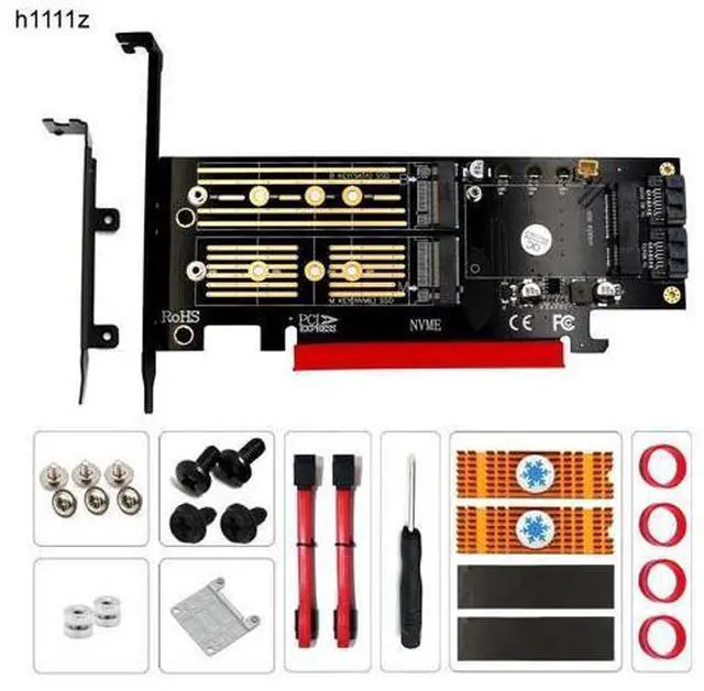 Main image of M.2 NVMe PCI Express 3.0 X16 Adapter PCIE to M2 Adapter M Key B Key mSATA 3in1 NVME AHCI M.2 NGFF SSD mSATA Converter Riser Card