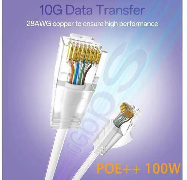 Alt view image 2 of 5 - 10Gsupxsel Cat6a Patch Cables 1ft (24 Pack) Slim, Cat6 Ethernet Patch Cable Pure Copper, Flexible Cat 6 Patch Cable 550MHZ 10G, Space-Saving Cat 6A Network Cables for Patch Panel, White