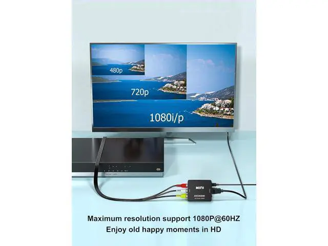 Alt view image 3 of 7 - RCA to HDMI Converter AV to HDMI Adapter 1080P Mini RCA Composite CVBS AV to HDMI Video Audio Converter Adapter for Xbox /PS4 /TV/STB/VHS/VCR- with RCA and HDMI Cable(Not for TV with RCA Port)