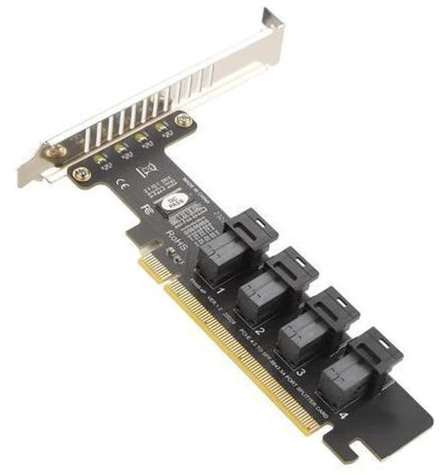 Main image of U.2 PCIE Expansion Card, PCIE to U.2 Adapter Card, PCIE X16 to 4 Port U.2 NVME SFF-8643/8639 Expansion Cards with LED Indicator PCIE 4.0 Card PH49-4P
