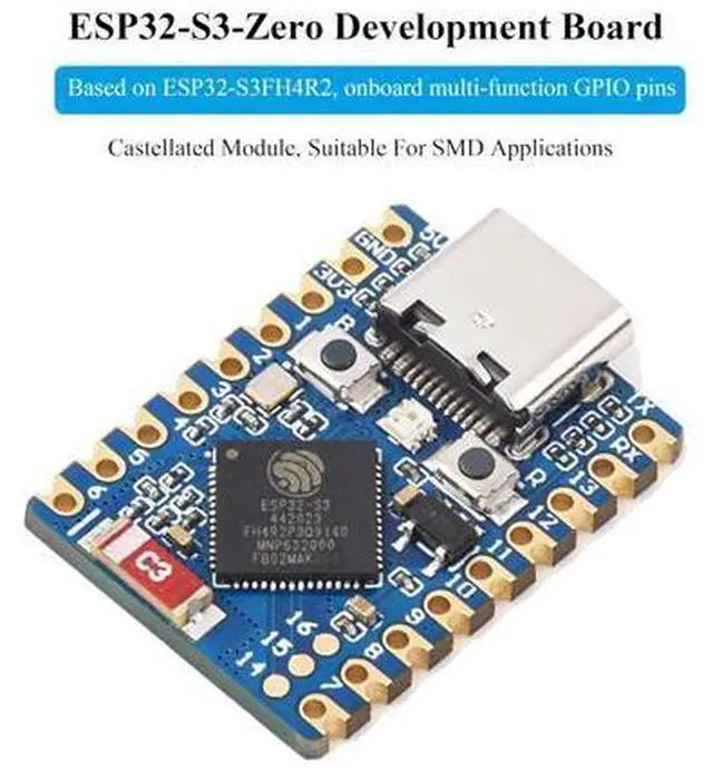 Alt view image 2 of 5 - ESP32-S3 Mini Development Board, Based on ESP32-S3FH4R2 Dual-Core Processor, 240MHz Running Frequency, Support 2.4GHz Wi-Fi & Bluetooth 5, Onboard 4MB Flash Memory/2MB PSRAM-(3PCS)