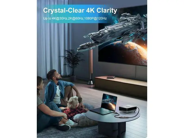 Alt view image 2 of 5 - 4K Display Port to HDMI Adapter 5Pack,Unidirectional DP to HDMI 4K@60Hz 1080P@120Hz UHD Cable Nylon Braided Aluminum case Converter(Male to Female) Compatible for Dell, Lenovo, HP,GPU, AMD