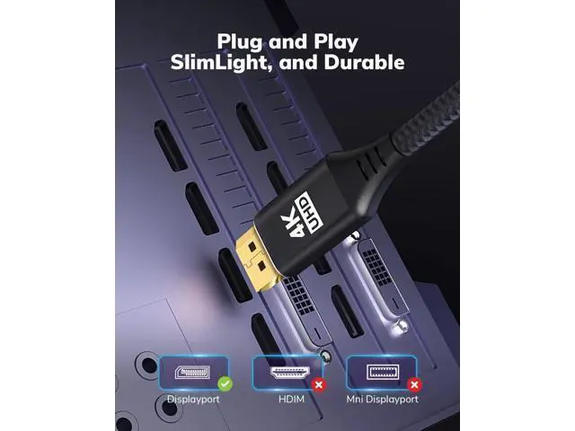 Alt view image 3 of 5 - 4K Display Port to HDMI Adapter 5Pack,Unidirectional DP to HDMI 4K@60Hz 1080P@120Hz UHD Cable Nylon Braided Aluminum case Converter(Male to Female) Compatible for Dell, Lenovo, HP,GPU, AMD