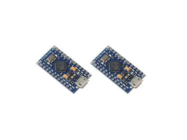 Alt view image 3 of 5 - DEVMO 2PCS Pro Micro ATmega32U4 5V 16MHz Micro-USB Development Module Board with 2 Row pin Header Compatible ard-uino Leonardo Replace ATmega328 Pro Mini