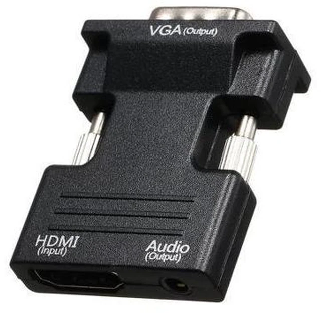 Alt view image 4 of 5 - HD Male to VGA Female Adapter with 3.5mm Audio Port Support 1920*1080 Resolution Independent Audio Output