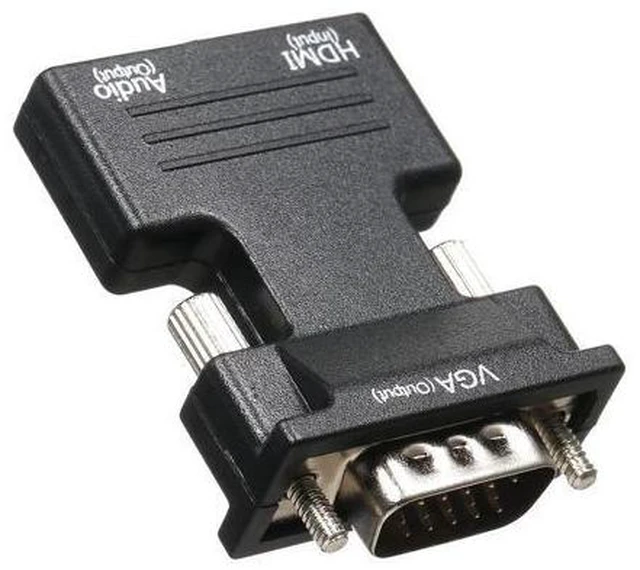 Alt view image 5 of 5 - HD Male to VGA Female Adapter with 3.5mm Audio Port Support 1920*1080 Resolution Independent Audio Output