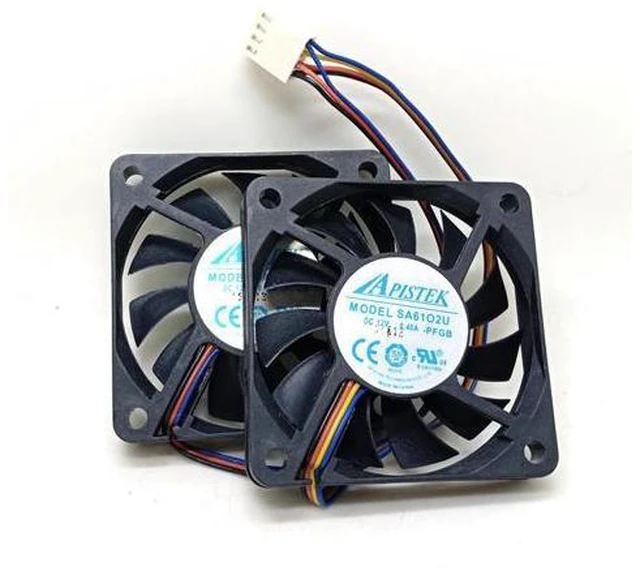 Main image of 2pcs/pair For APISTEK 6cm 6010 SA6102U Ultra-thin Display Card PWM Temperature Controlled Heat Dissipation cooling Fan