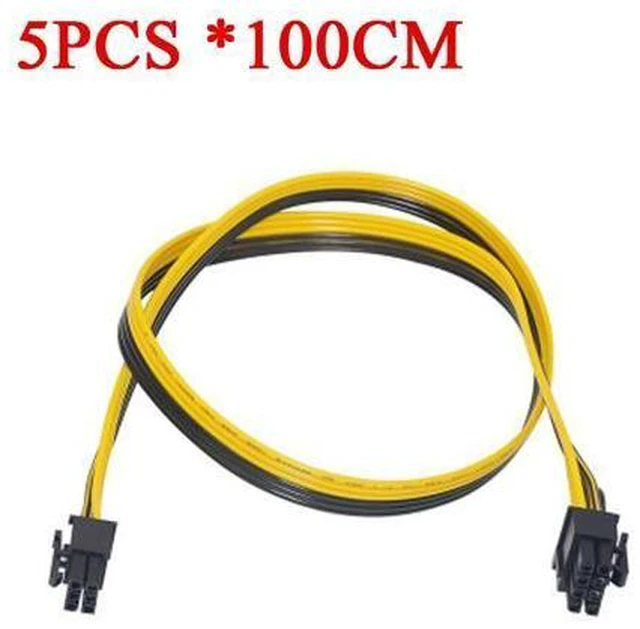 Main image of 5pcs/lot 100cm 6pin to 8Pin (6+2Pin) PCI-E Cable 18AWG Mining