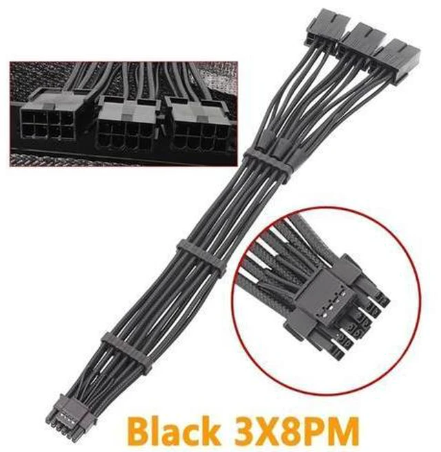 Main image of for RTX40 Series Graphics Card - 3x 8Pin Female to 12VHPWR PCIE 5.0 16Pin ATX3.0 600W Power Supply Cord 30CM(3X8PIN PM)