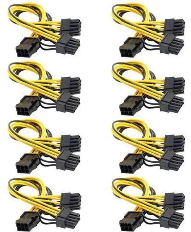 Main image of 8Pack 6-pin to Dual 8 (6 + 2)-pin PCIe Adapter Power Cord, Motherboard Graphics Video Card PCI Express Power Adapter GPU VGA Y-Splitter Extension Cable Mining Video Card Converter Cable