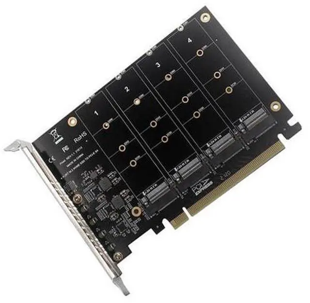 Main image of PCIE 4-Port M.2 NVEM SSD Expansion Card Computer Motherboard Solid State Drive Expansion Card