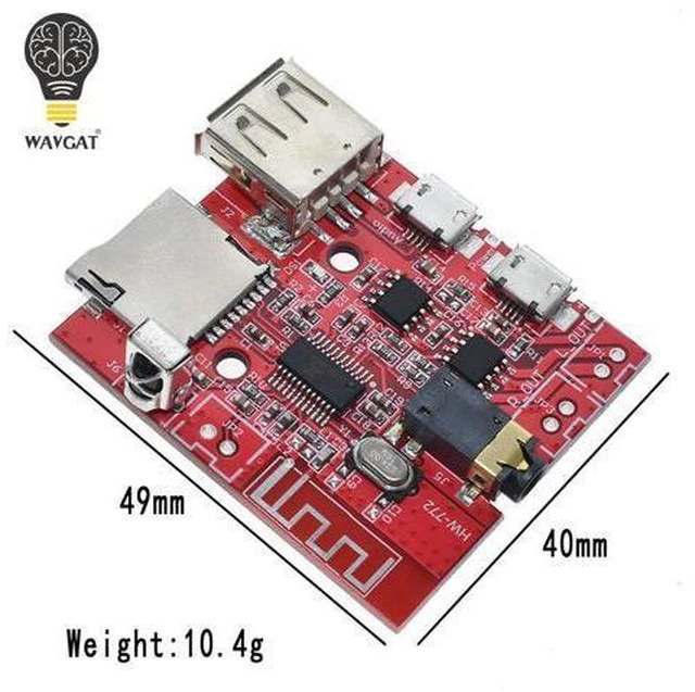 Alt view image 3 of 3 - 3W Car Bluetooth 4.1 MP3 WAV Decoding Board Speaker Amplifier Audio Receiver Module Support USB/TF/U-DISK/IR Remote Control