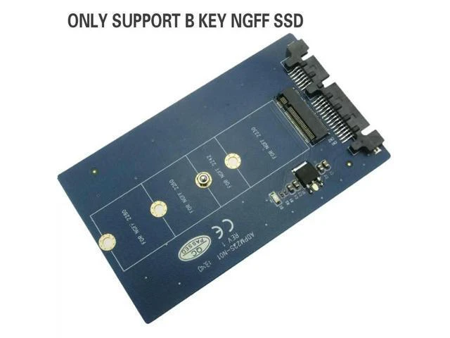 Alt view image 3 of 3 - FOR B key (M.2) NGFF SSD M.2 to 22pin SATA card 2.5 SATA to B key NGFF(M.2) SSD converter