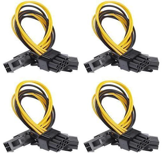 Main image of 6 Pin PCIe - 2 x PCIe 8 (6+2) Pin 6PIN to Dual 8PIN Graphics Card PCI-e Express VGA Splitter Power Extension Cable (4 Pieces)