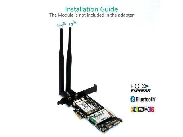 Alt view image 5 of 6 - PCI-E WiFi Adapter Mini PCI-E to PCI-E Network Card mSATA SSD to SATA 2.5 Adapter with SIM Card Slot for 3G/4G/LTE Wi Fi Adapter