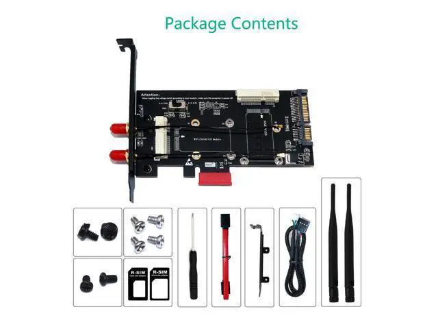 Alt view image 6 of 6 - PCI-E WiFi Adapter Mini PCI-E to PCI-E Network Card mSATA SSD to SATA 2.5 Adapter with SIM Card Slot for 3G/4G/LTE Wi Fi Adapter