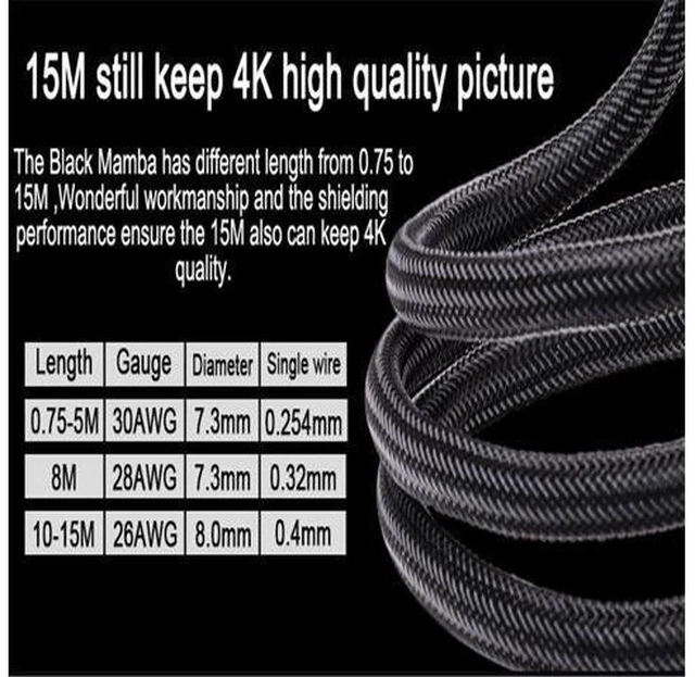 Alt view image 3 of 7 - HDMI 2.0 Cable, VENTION High Speed HDMI 2.0 4K Ultra HD Silver Cable Supports Ethernet, Xbox Play Station, PS3, PS4, PC, TV (2m/6.5ft, Black)