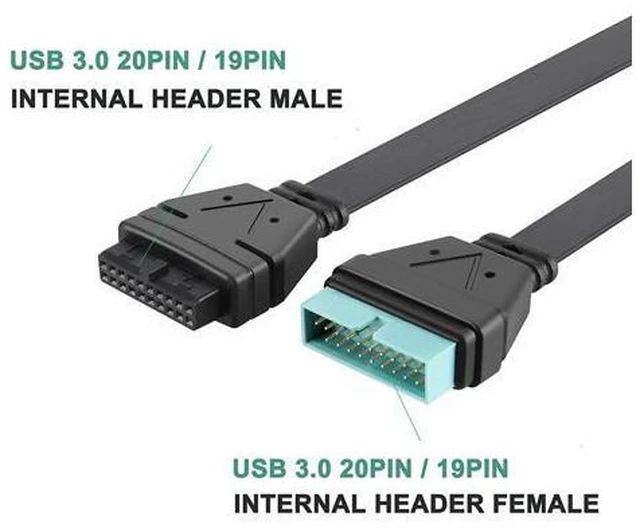 Alt view image 2 of 5 - USB 3.0 Header Extension Cable, JoyReken USB 3.0 Internal 19/20 Pin Header Extender | USB 3 Motherboard Adapter | 7 inch