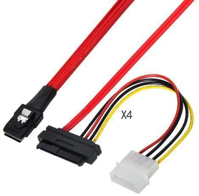 Main image of Mini-SAS SFF-8087 to 4 SAS Cable 3.28 Ft MINI SAS 36P TO 4 SAS,support 10gbps