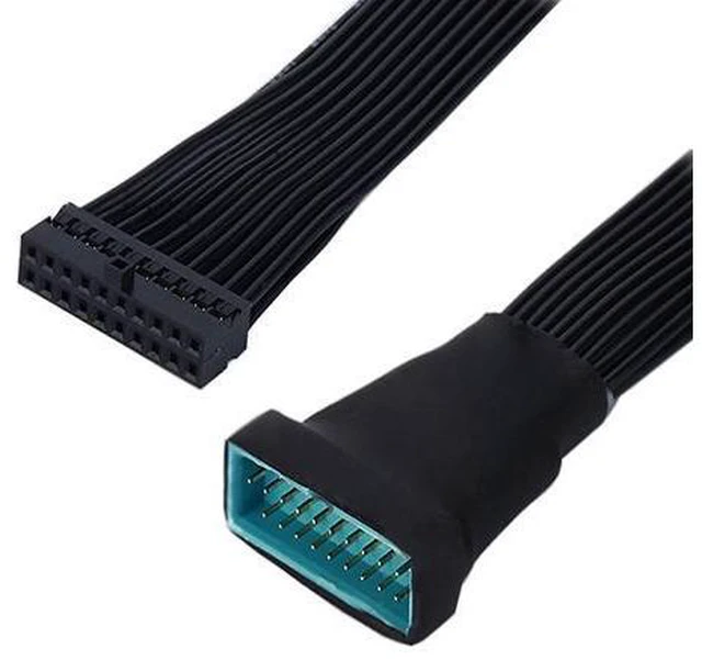 Alt view image 2 of 5 - 2 Pack USB 3.0 Header Extension Cable, JoyReken Low Profile USB 3.0 Internal 19/20 Pin Header Extender | USB 3 Motherboard Adapter | 5.9 inch