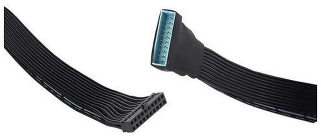 Alt view image 4 of 5 - 2 Pack USB 3.0 Header Extension Cable, JoyReken Low Profile USB 3.0 Internal 19/20 Pin Header Extender | USB 3 Motherboard Adapter | 5.9 inch