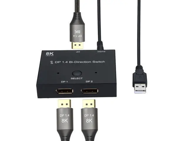 Alt view image 3 of 6 - DisplayPort Switch DP1.4 Bi-Direction 8K@30Hz 4K@120Hz Splitter 1 x 2,2 x 1 Switcher