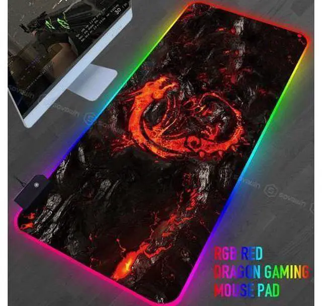 Alt view image 2 of 7 - RGB LED Gaming Mouse Pad Esports Player Non-slip Color Mousepad