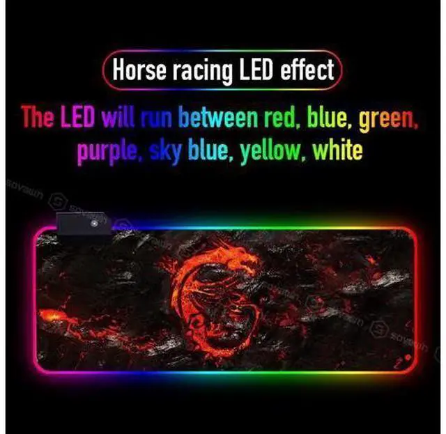 Alt view image 5 of 7 - RGB LED Gaming Mouse Pad Esports Player Non-slip Color Mousepad