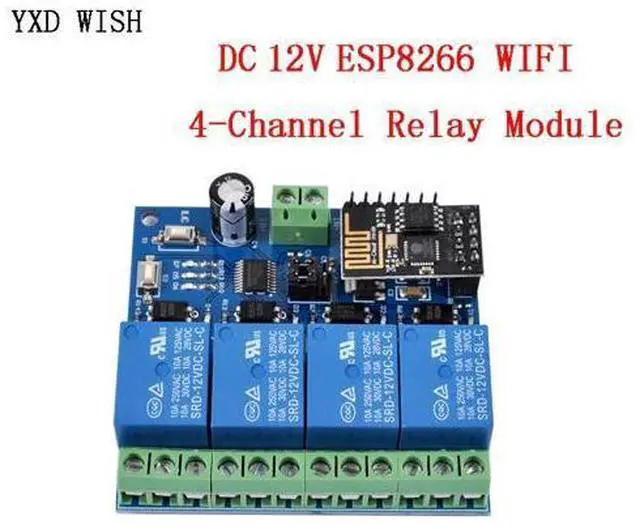 Alt view image 2 of 2 - DC 12V 4 Channel Wifi Relay Module ESP8266 ESP-01 12 V Relays Module Remote Control Switch For Smart Home IOT Transmission Phone