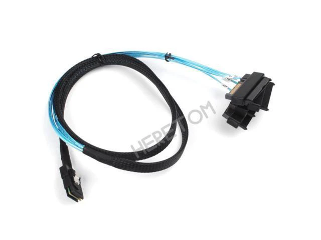 Alt view image 2 of 3 - Mini SAS 36P SFF 8087 to 4 SAS 29 Pin SFF-8482 with 15P SATA Power Cable Hard Drive Splitter Cord Wire connectors 1M