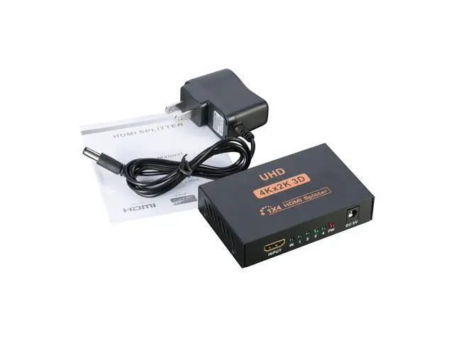 Alt view image 3 of 4 - Full HD HDMI Splitter 1X4 4 Port Hub Repeater Amplifier v1.4 3D 1080p 1 in 4 out