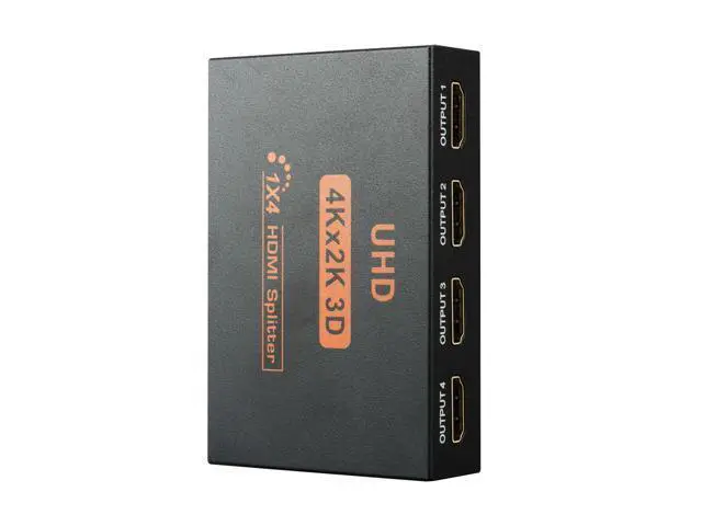 Alt view image 4 of 4 - Full HD HDMI Splitter 1X4 4 Port Hub Repeater Amplifier v1.4 3D 1080p 1 in 4 out