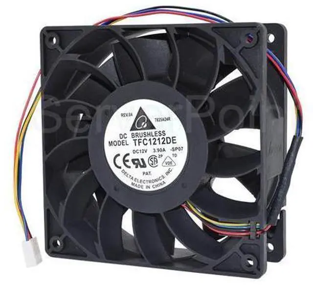 Main image of TFC1212DE DC12V 3.90A 12CM 5200RPM 252CFM 4 Pins Cooler For Bitcoin Miner Powerful Server Case AXIAL Cooling Fan