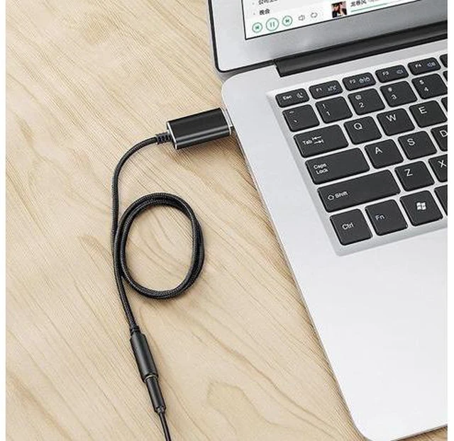 Alt view image 2 of 7 - USB to Audio Jack, USB to Audio Adapter 3.5mm to USB, External Stereo Sound Card for Headset/Microphone/Laptop/PC Wuwai