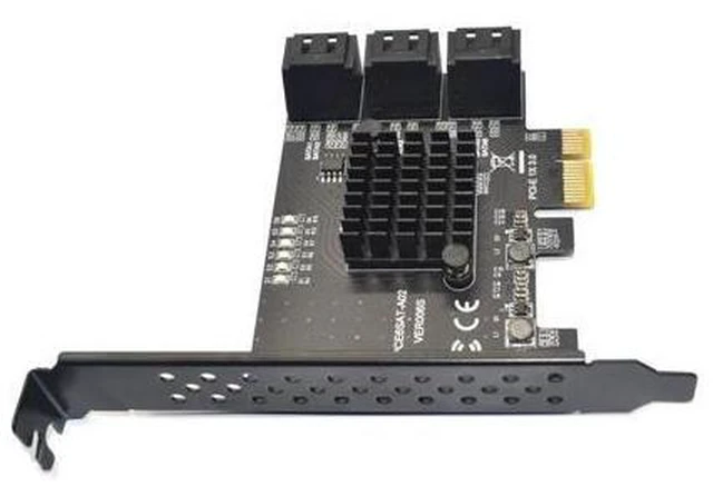 Alt view image 2 of 5 - to 6 SATA Card 6 Ports SATA3 PCI Express Expansion Card PCI-E/ SATA Controller Multiplier for SSD Synology ASM1166 Chip