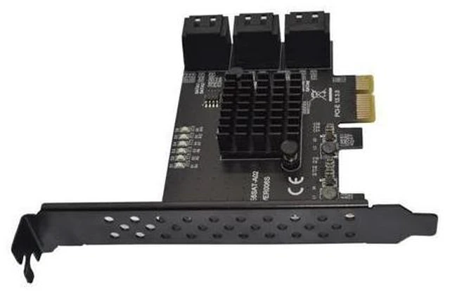 Alt view image 5 of 5 - to 6 SATA Card 6 Ports SATA3 PCI Express Expansion Card PCI-E/ SATA Controller Multiplier for SSD Synology ASM1166 Chip