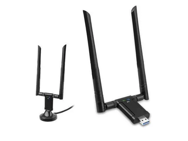 Alt view image 2 of 3 - USB WiFi Adapter Dual Band Wireless Network Adapter USB3.0 1200Mbps 5.8G 2.4G WiFi Dongle High Gain 5DBi Antennas for PC