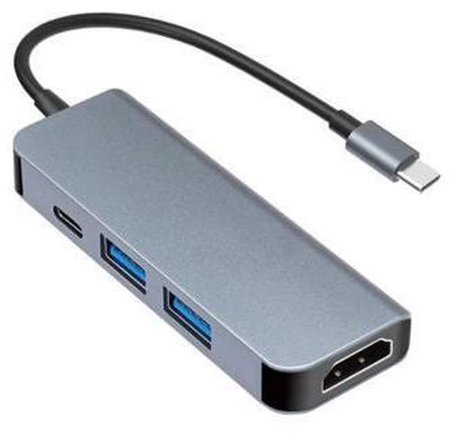 Alt view image 3 of 3 - 4 In 1 USB-C Hub Multifunctional Adapter with 4K HDMI-compatible2 USB 3.0 Ports Compatible for Laptops Macbook Pro Air