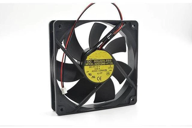 Alt view image 3 of 3 - AD1212MB-A71GL 12cm 12025 12v 0.33A chassis silent power supply fan