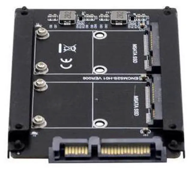 Main image of JBOD Raid0 Span Bridge to 2.5inch SATA Combo HDD Dual MSATA Mini-SATA SSD Card Disk Drive Enclosure