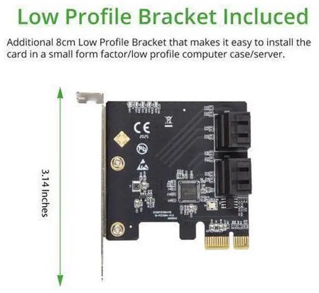 Alt view image 4 of 7 - 4 Port SATA III PCI-e 3.0 x1 Card Non-Raid with Low Profile Bracket