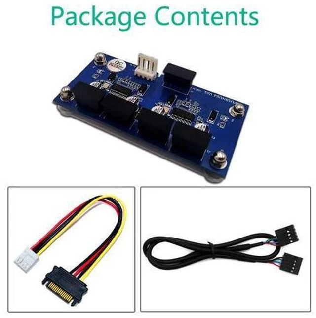 Alt view image 6 of 6 - USB 2.0 Header Splitter 9pin USB Header Male 1 to 4 Female Extension Cable Card Motherboard 9-Pin USB 2.0 HUB 2 to 8-Port USB 2.0 Hub with Additional Power and Magnetic Base