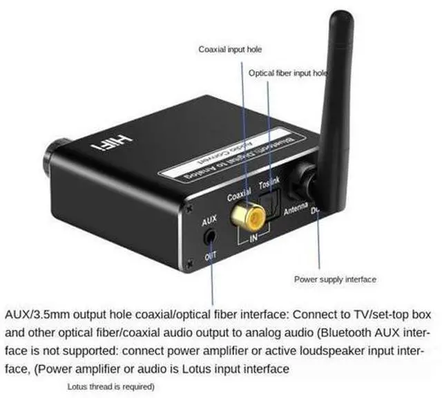 Alt view image 2 of 3 - Bluetooth 5.0 Audio Transmitter Receiver AptX HD LL Low Latency CSR8675 Wireless Adapter RCA SPDIF 3.5mm Aux Jack for TV PC Car
